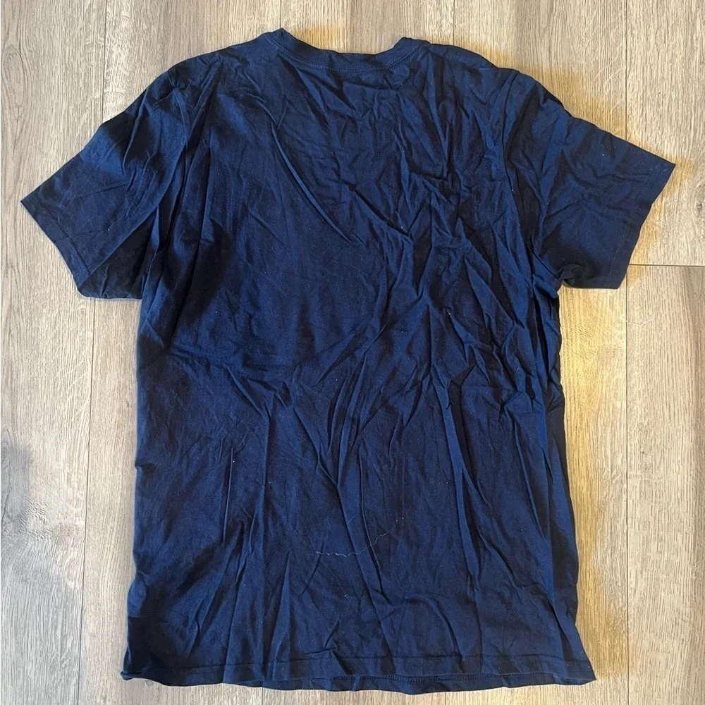 Adidas Navy Blue Short Sleeve Crewneck Graphic Logo Amplifier Tee Size Medium
